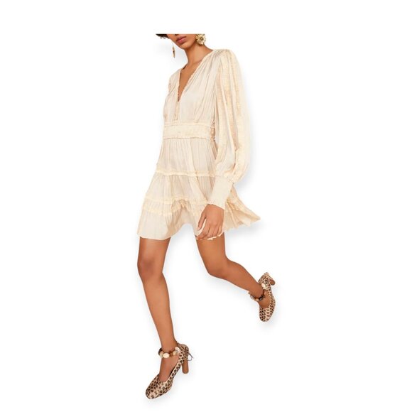 Ulla Johnson Gemma Plisse Mini Dress In Dawn, Size 6, New with Tag, $575 MSRP - Picture 4 of 16